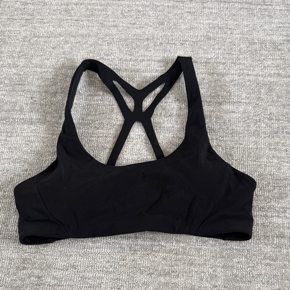 Lululemon Laser Focused Women's Black Strappy Sports Bra